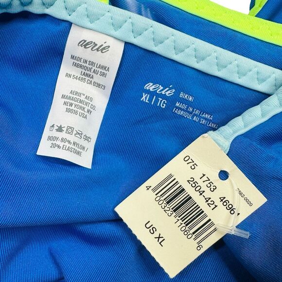 aerie Blue Color Block Bikini Bottoms - Size XL - Picture 3 of 3